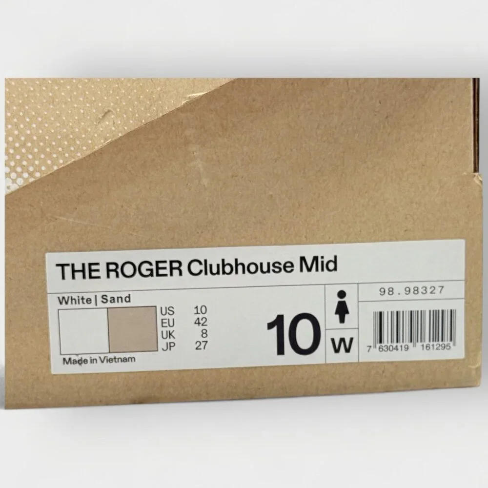 On Roger Clubhouse Mid Women’s Shoes White Sand Size 10 New with Box - Picture 14 of 15